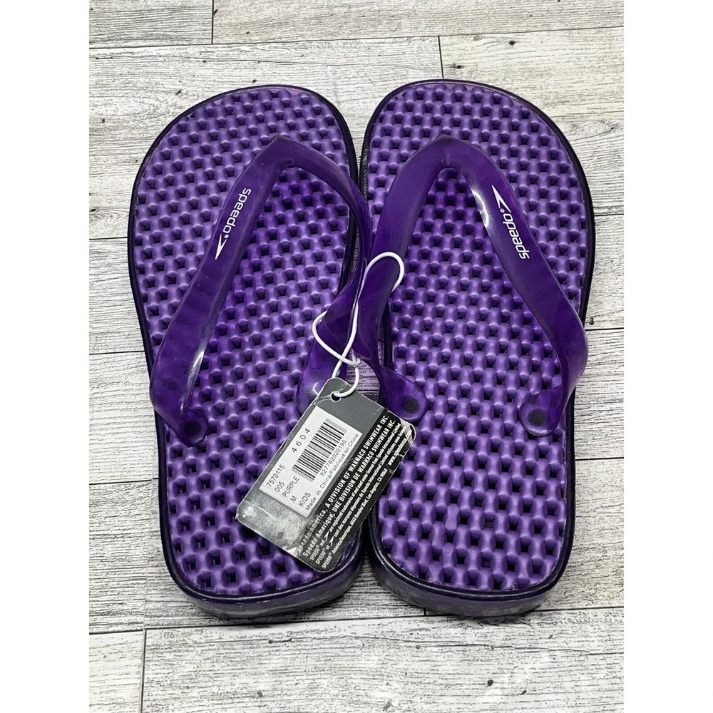 Girls SPEEDO Flip Flops Size M (7-8 Kids) Purple‎ Sport Sandals Shoes Beach